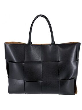 Bottega Veneta Tote Maxi Intrecciato Arco Large Shoulder Bag Leather Black